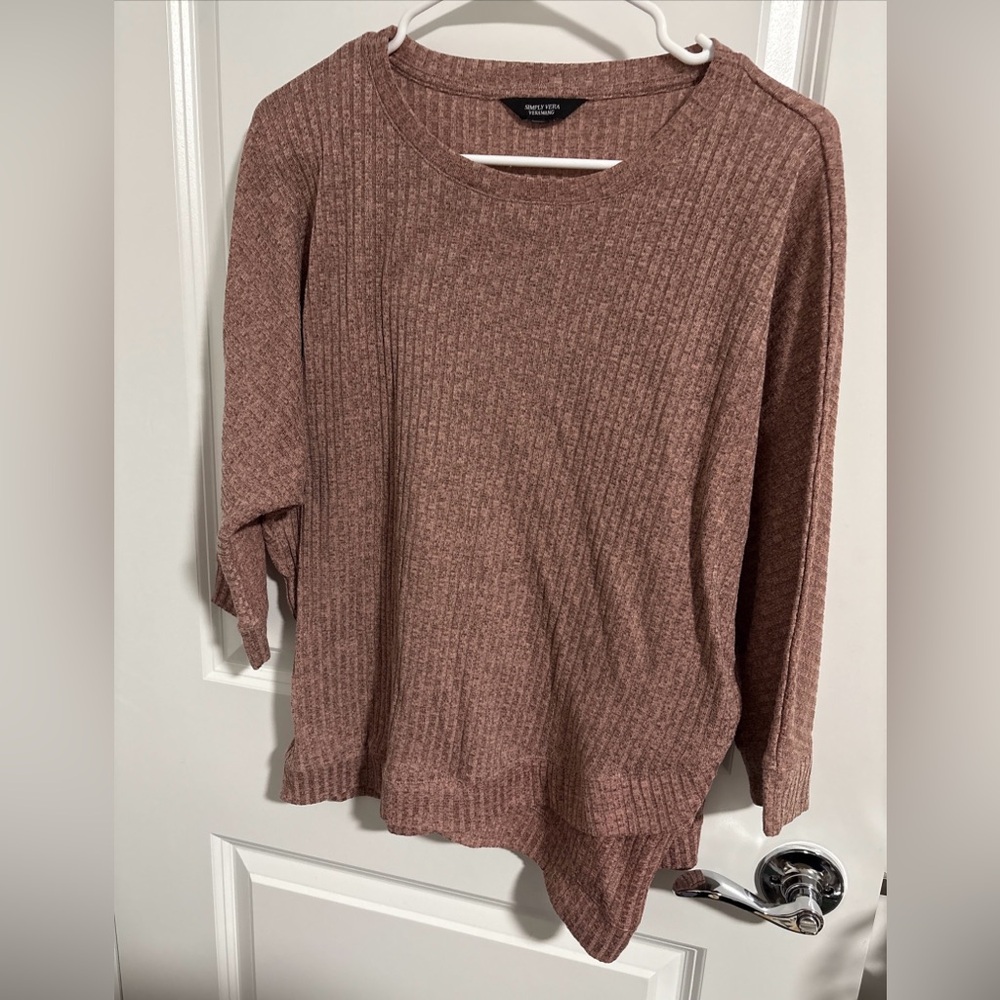 Simply Vera Vera Wang XL Women’s Pinkish Ribbed Top